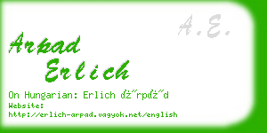 arpad erlich business card